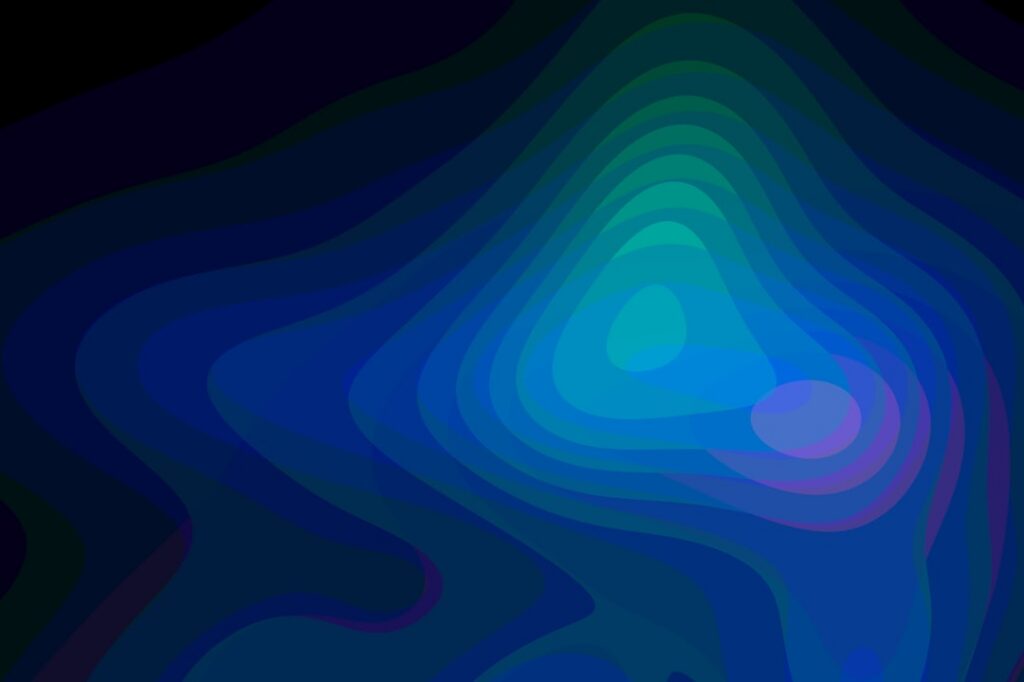 Abstract technological background featuring glowing blue sound waves, representing AI analysis of unstructured conversatio...