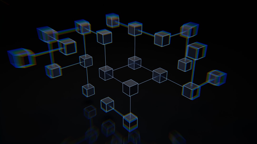 An abstract image of interconnected glowing blue and white lines and nodes, suggesting a neural network or digital algorithm, with a professional and clean aesthetic.